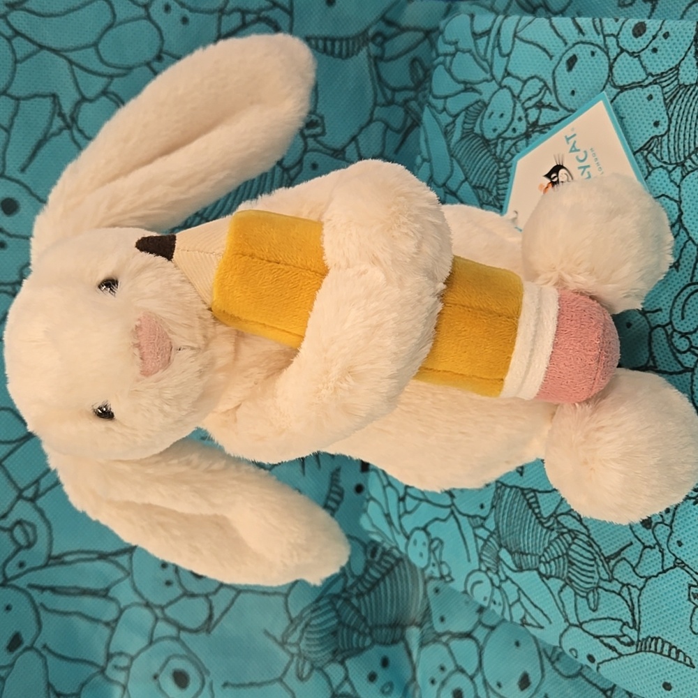 RETIRED NWT Jellycat Bashful Bunny With Pencil